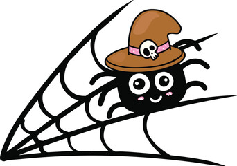 illustration Halloween spider hand drawn outline concept