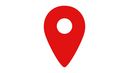 Fototapeta premium Red Filled Location Icon. Classic Map Pin Pointer GPS Marker. Transparent PNG.