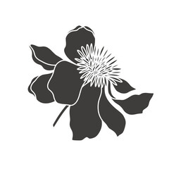 Black silhouette of a flower. Simple vector illustration