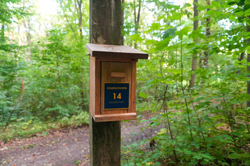 Eine Stempelstation im Solling Vogler zum Sammeln von Stempeln