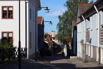 Sweden. Streets and houses in the city of Västervik in Sweden. Kalmar County. © Andrii