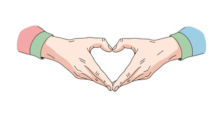 Minimalist Heart Hands – Black and White Empathy Symbol