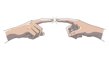 Touch Connection Hands – Modern Gesture of Human and Digital Bond