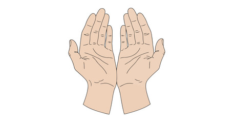 Open Hands Uplifting Gesture – Support and Growth Illustration