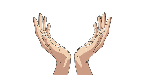 Open Hands Gesture for Growth and Opportunity Illustration