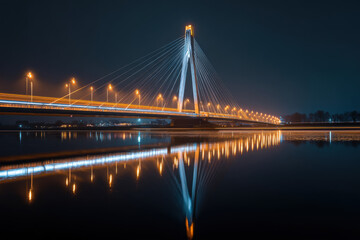 Obraz premium urban bridge light reflections with long exposure