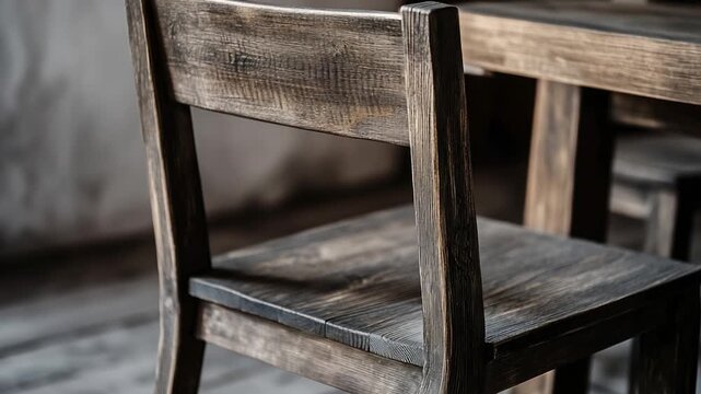 A simple setting with a wooden chair and table