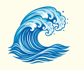 Water Wave hand drawing sea illustration design