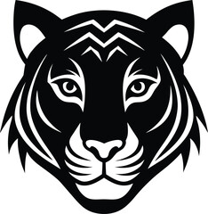 A powerful vector illustration of a tiger head and lion head for a fierce wildcat tattoo design