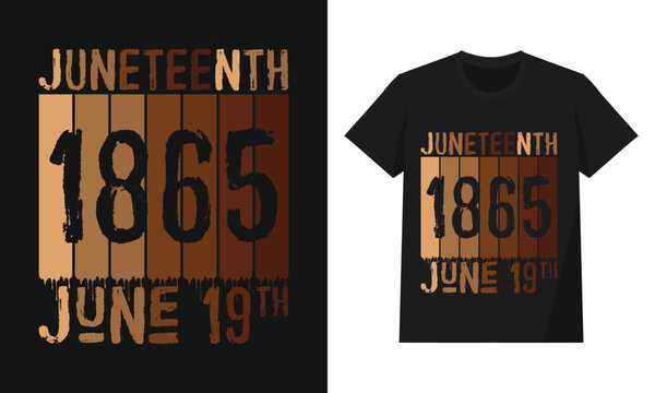 Juneteenth 1865 Freedom Celebration Graphic Design — June 19th Black History Pride Artwork