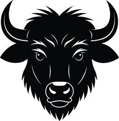 Wild bull head mascot vector illustration with tribal tattoo design