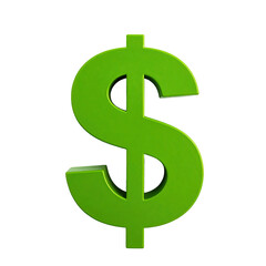 Obraz premium A bright green, three-dimensional dollar sign isolated against a stark black background