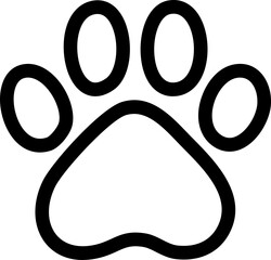 Animal Paw Print Outline Tracks Icon  for Pets and Wildlife Vector Illustration