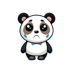 Panda Crying Cartoon Vector Illustration