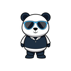 Panda Cool Cartoon with Sunglasses Vector