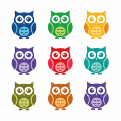 Fototapeta premium set of owls