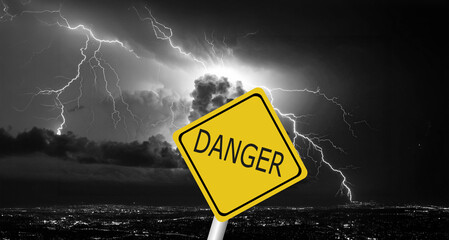 Hurricane season with symbol sign against a stormy background and copy space. dirty and angled sign adds to the drama. hurricane sign, hurricane season sing on cloudy background	
