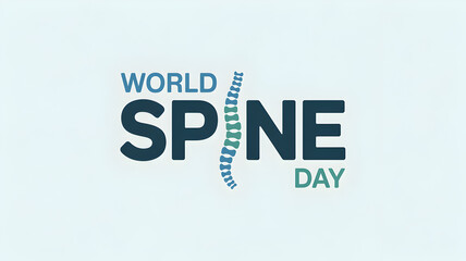 Obraz premium World Spine Day text design : Creative typography illustration promoting spinal health, posture awareness, and wellness