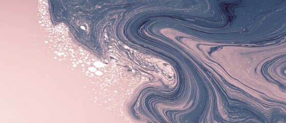 Abstract swirling pink and blue marble texture background