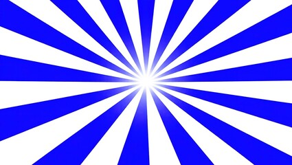 Blue and White Radial Sunburst Background Design.