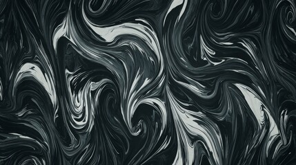 Abstract swirling black and white paint texture background