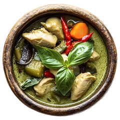 Delicious Thai Green Curry made with Fresh Herbs and Chicken for Culinary Professionals