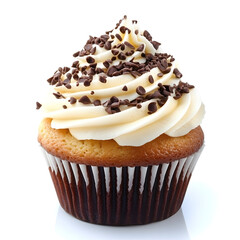 Delicious Freshly Baked Cupcake on White Background for Bakery and Dessert Concepts