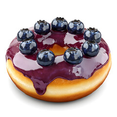 Delicious Blueberry Glazed Donut, Perfect for Bakery and Food Lovers
