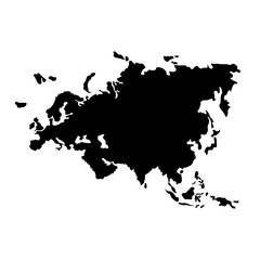 Eurasia continent vector. Europe and asia continent silhouette © DOBRYI VECHIR STUDYA