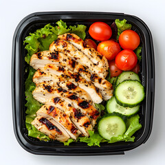 Delicious Grilled Chicken Salad with Fresh Tomatoes and Cucumbers