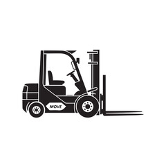 Forklift Truck Vector Illustration – Industrial Warehouse Equipment Icon