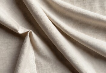 Natural beige linen fabric texture close up textile background