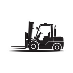 Forklift Truck Vector Illustration – Industrial Warehouse Equipment Icon