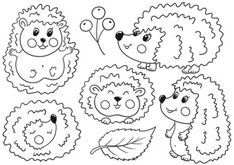 Set of illustrations for postcards, flyers, banners