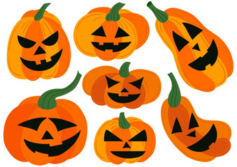 Set of illustrations for postcards, flyers, banners