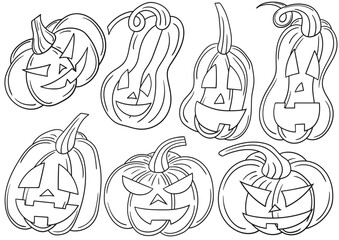 Set of illustrations for postcards, flyers, banners