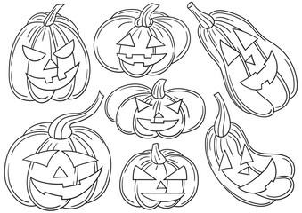 Set of illustrations for postcards, flyers, banners