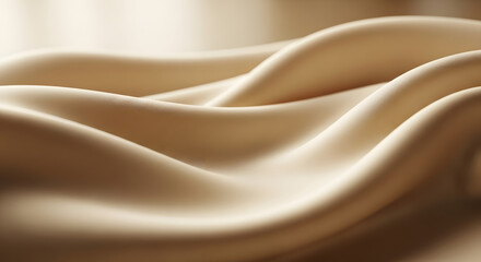 Obraz premium Close up of flowing beige fabric with soft curves and gentle shadows