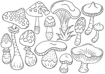 Set of illustrations for postcards, flyers, banners