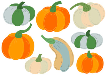 Set of illustrations for postcards, flyers, banners