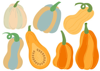 Set of illustrations for postcards, flyers, banners