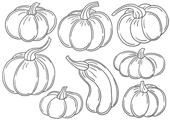 Set of illustrations for postcards, flyers, banners