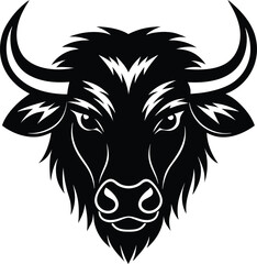 Tribal vector illustration of a lion head and bull head design, perfect for a tattoo or mascot