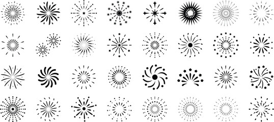 Fireworks burst shapes photo with celebration, explosion, spark, festival, holiday, and party design elements