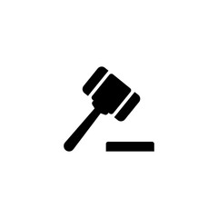 Justice Symbol Black and White Auction Gavel Icon for Legal and Business Use