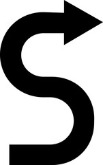 Road or way direction arrow icon. One-way, Two-way, Three-way direction arrow sign. Fork sign, Way pointer symbol. Turn arrow navigation sign. Traffic route. Vector illustration !