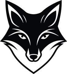 Vector cartoon drawing of a cute fox head and wolf head with black fur, an animal illustration designVector cartoon drawing of a cute fox head and wolf head with black fur, an animal illustration desi