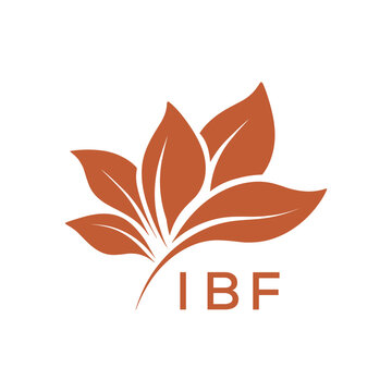 Modern Abstract Botanical Logo with Leaf Motif and Letter mark "IBF" IBF Later Logo, 

