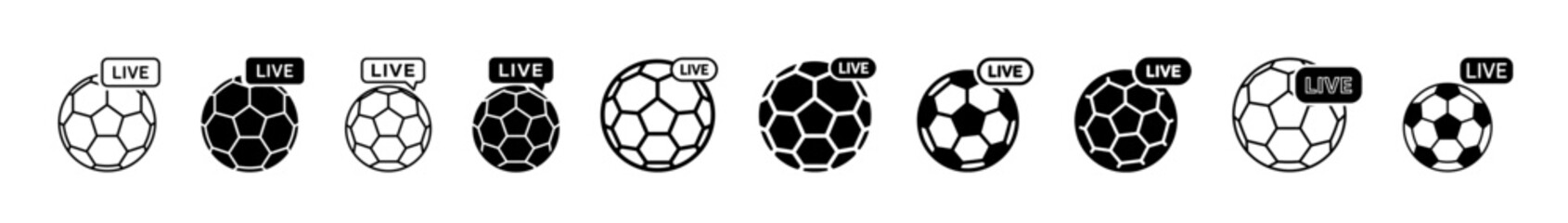 Obraz premium Collection of soccer balls with different levels indicated