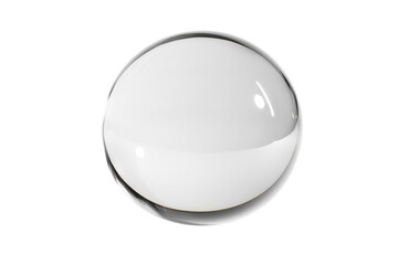 Clear sphere reflecting light isolated on a transparent background